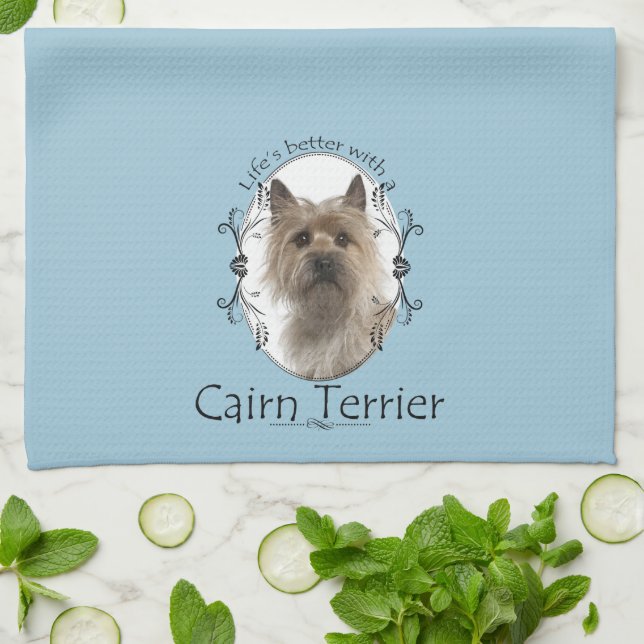Serviette de cuisine de Terrier de cairn (Plié)