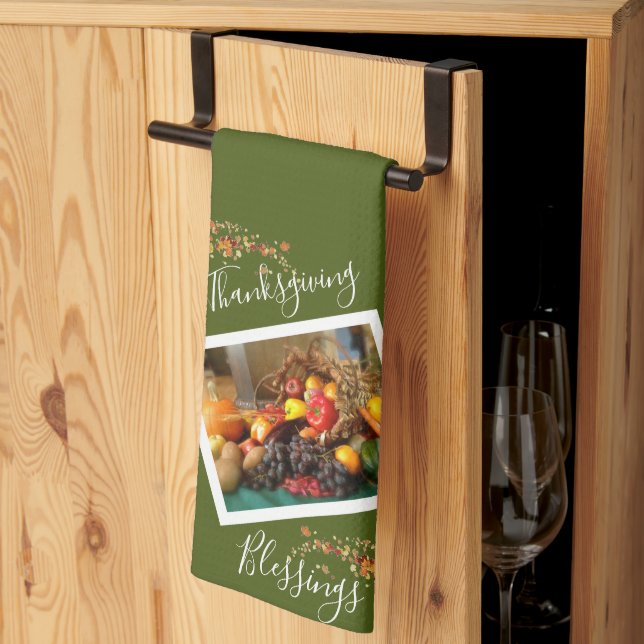 Serviette de cuisine de Thanksgiving (Pliage en tiers)