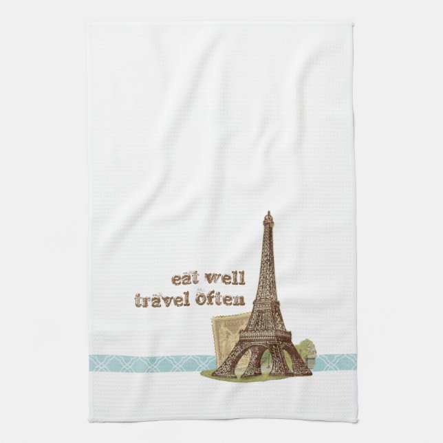Serviette de cuisine de thé de Tour Eiffel de (Vertical)