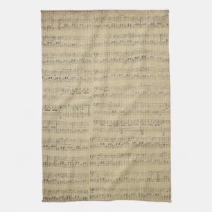 serviette de cuisine de thème de musique de motif