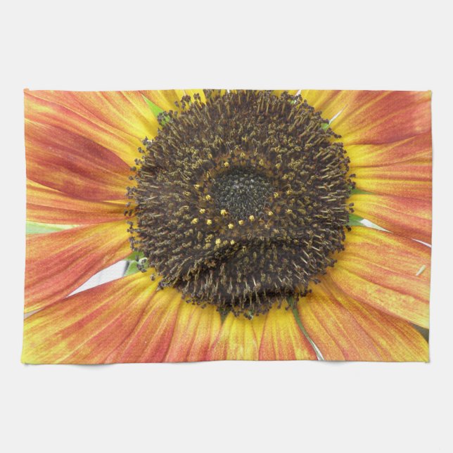 Serviette de cuisine de tournesol orange (Horizontal)