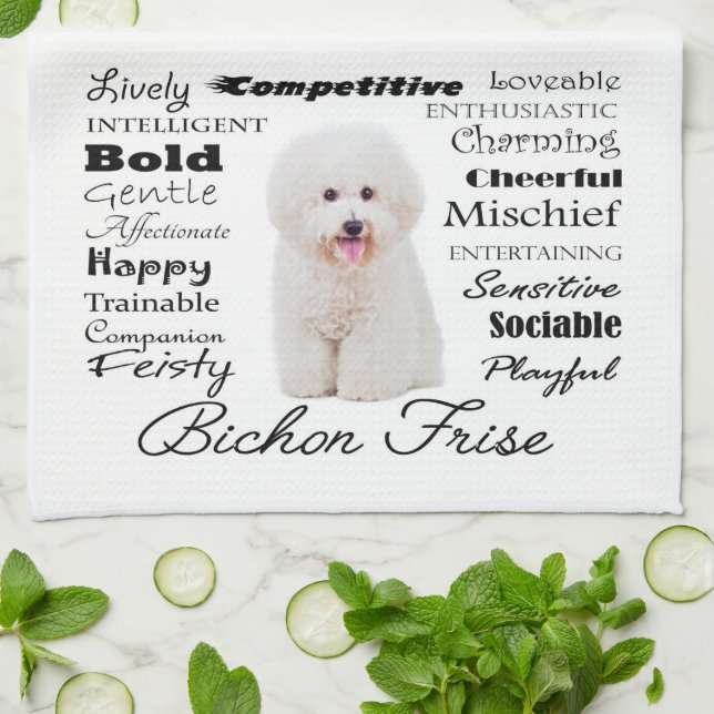 Serviette de cuisine de traits de Bichon (Plié)