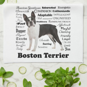 Serviette de cuisine de traits de Boston Terrier