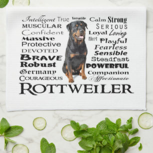 Serviette de cuisine de traits de Rottie