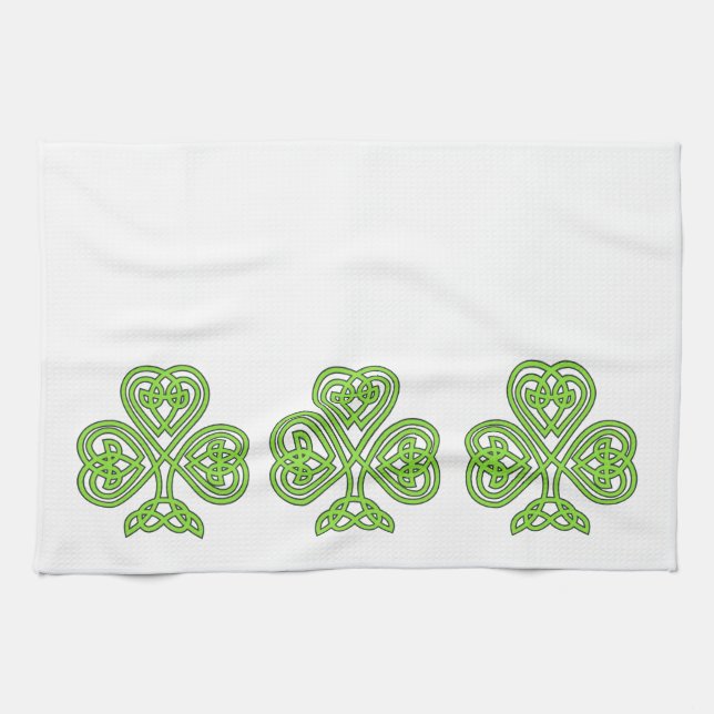 Serviette de cuisine de trèfle de shamrock du jour (Horizontal)
