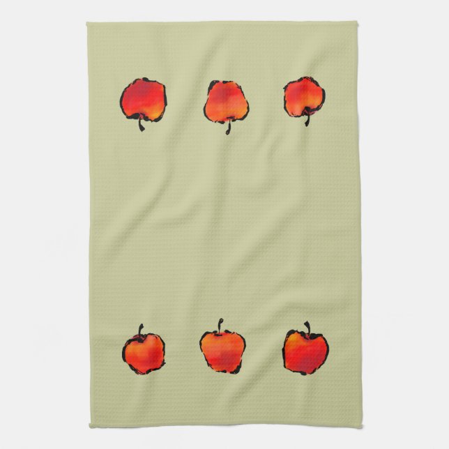 Serviette de cuisine de trois pommes (Vertical)