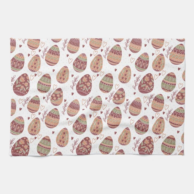 Serviette de cuisine décorative du motif | d'oeufs (Horizontal)