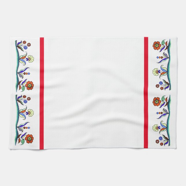 Serviette de cuisine décorée de fleurs de prairie (Horizontal)