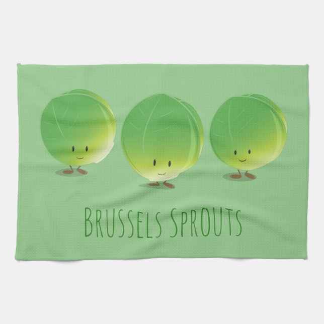 Serviette de cuisine des choux de bruxelles | (Horizontal)