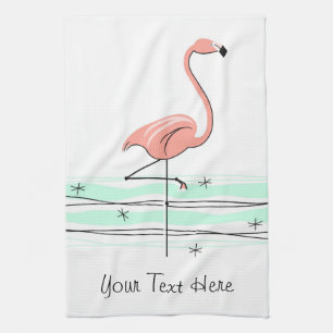 Serviette de cuisine des textes de Flamant rose