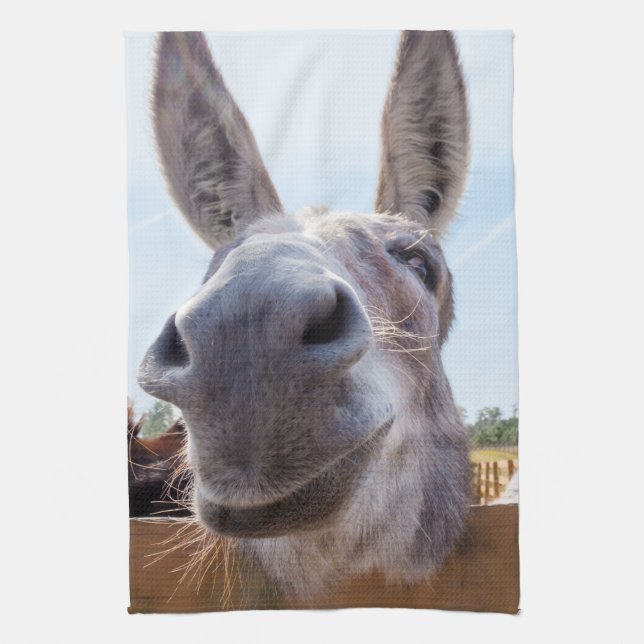 Serviette de cuisine Donkey souriante (Vertical)