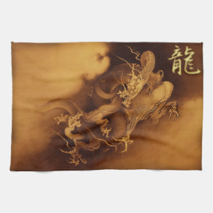 Serviette de cuisine Dragon d'Asie vintage