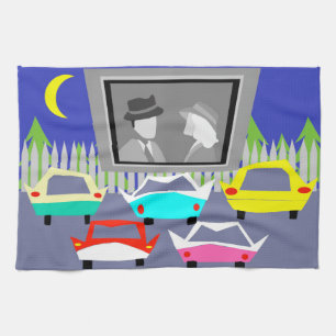 Serviette de cuisine drive-in de film de petite