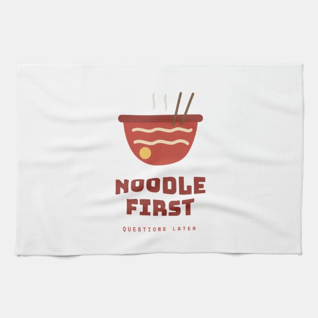 Serviette de cuisine drôle avec la phrase Nouilles (Horizontal)
