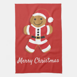 Serviette de cuisine du bonhomme en pain d'épice 