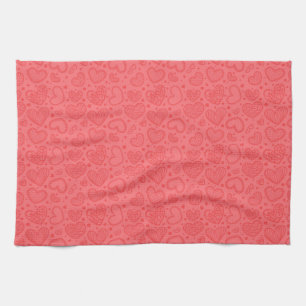 Serviette de cuisine du coeur rouge