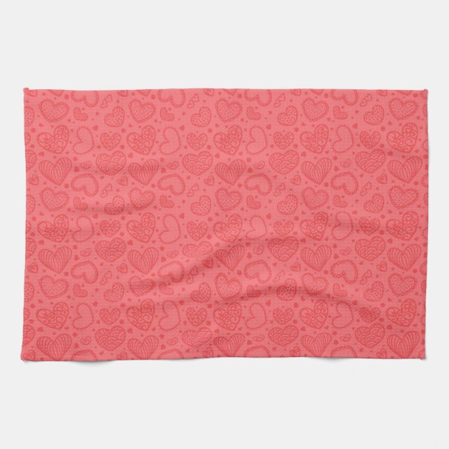 Serviette de cuisine du coeur rouge (Horizontal)