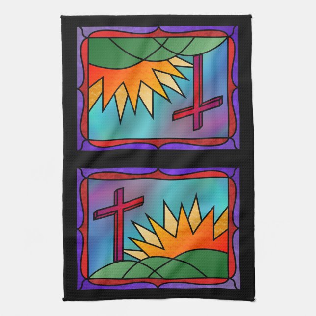 Serviette de cuisine du matin de Pâques (Vertical)