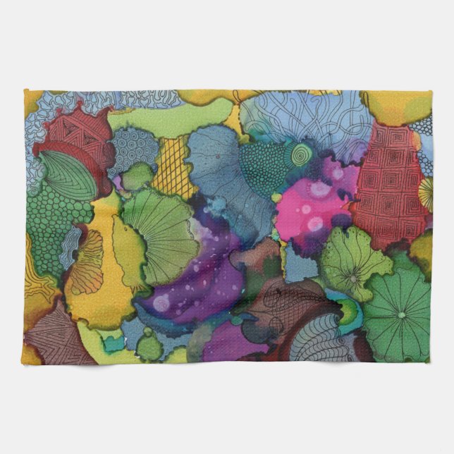 Serviette de cuisine du premier doodle (Horizontal)