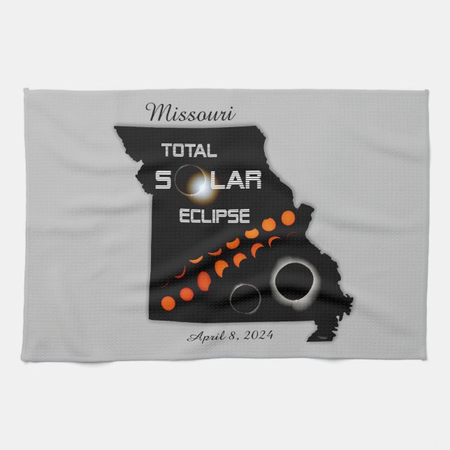 Serviette de cuisine Éclipse solaire Missouri (Horizontal)