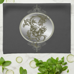 Serviette de cuisine en acier de dragon