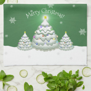 Serviette de cuisine en arbre de Noël vert