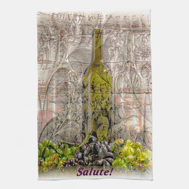 Serviette de cuisine en Art numérique de raisin vi (Vertical)