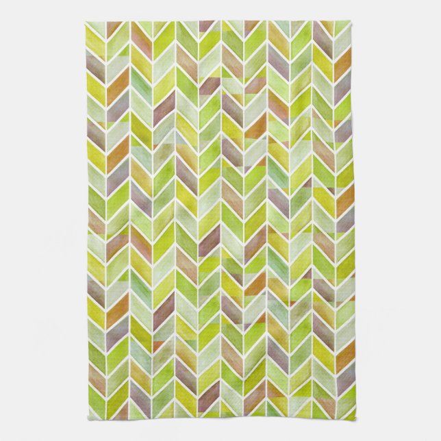 Serviette de cuisine en bois Chevron Citron (Vertical)