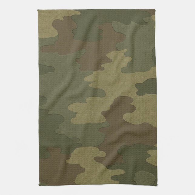 Serviette de cuisine en camouflage foncé (Vertical)
