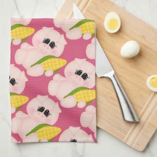 Serviette de cuisine en caricature de Corn Pig