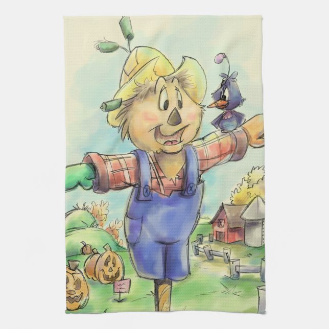serviette de cuisine en caricature mignonne avec é (Vertical)