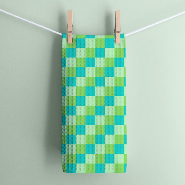 Serviette de cuisine en carton géométrique vert (Créateur téléchargé)