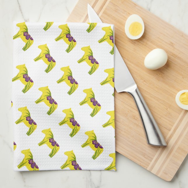 Serviette de cuisine en fer violet MoJo (Quart Plié)