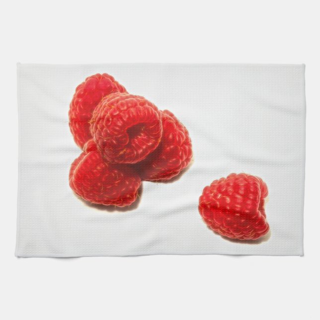 Serviette de cuisine en framboises rouges mûres (Horizontal)