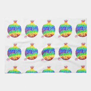 Serviette de cuisine en mosaïque de grenade