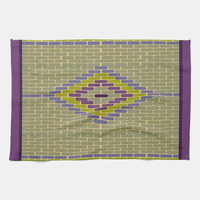 Serviette de cuisine en mosaïque diamantée couleur (Horizontal)