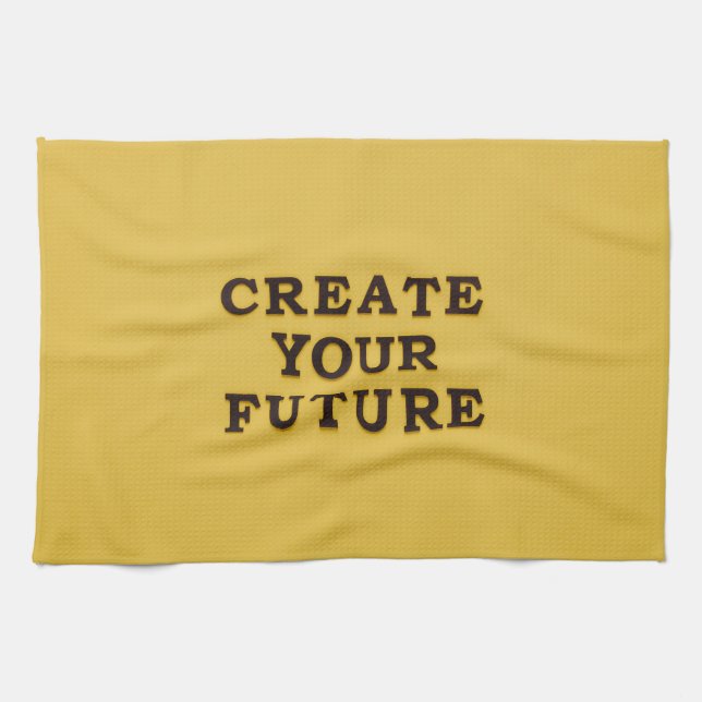 Serviette de cuisine en texte jaune (Horizontal)