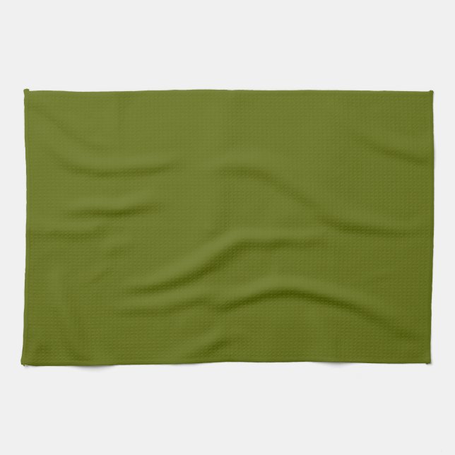 Serviette de cuisine en vert olive solide (Horizontal)