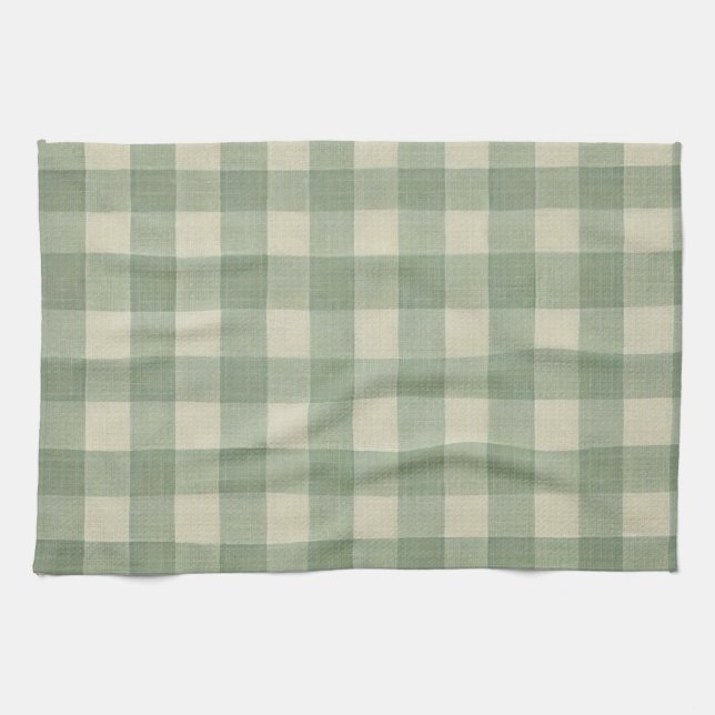Serviette de cuisine en vichy vert (Horizontal)