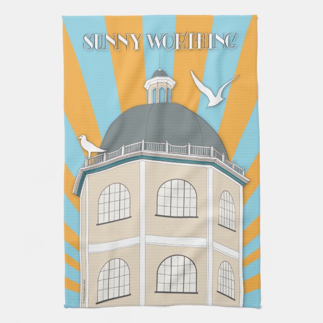 Serviette de cuisine ensoleillée de Worthing (Vertical)