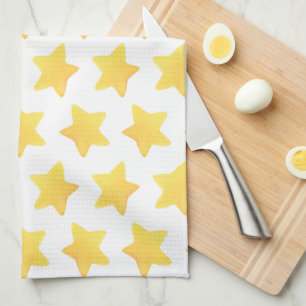 Serviette de cuisine étoilée jaune