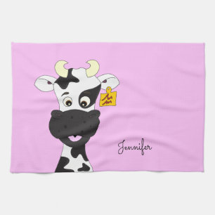 Serviette de cuisine faite sur commande de vache