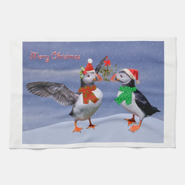 Serviette de cuisine Festive Puffins (Horizontal)