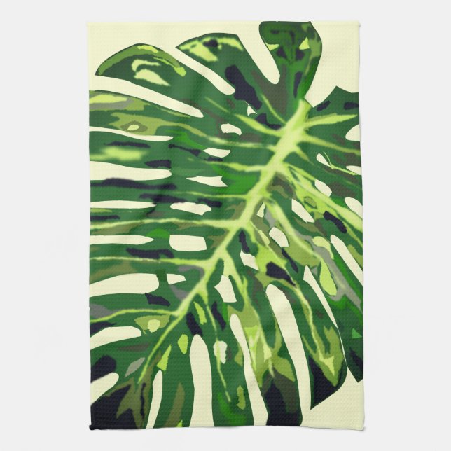 Serviette de cuisine Feuille Monstera (Vertical)