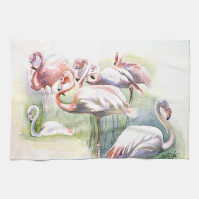 Serviette de cuisine Fiesta Flamant rose (Horizontal)