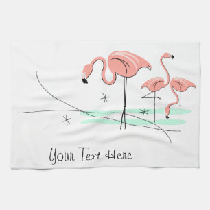 Serviette de cuisine Flamingo Ocean Trio 3 Texte