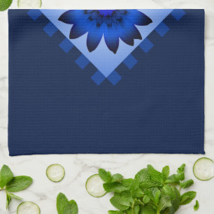Serviette de cuisine Fleur Fleur Bleu Foncé