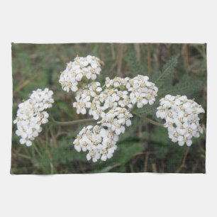 Serviette de cuisine Fleur sauvage blanche