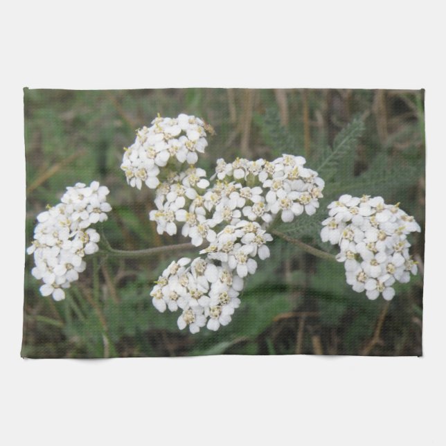 Serviette de cuisine Fleur sauvage blanche (Horizontal)