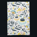 Serviette de cuisine fleurie géométrique Pastel<br><div class="desc"></div>